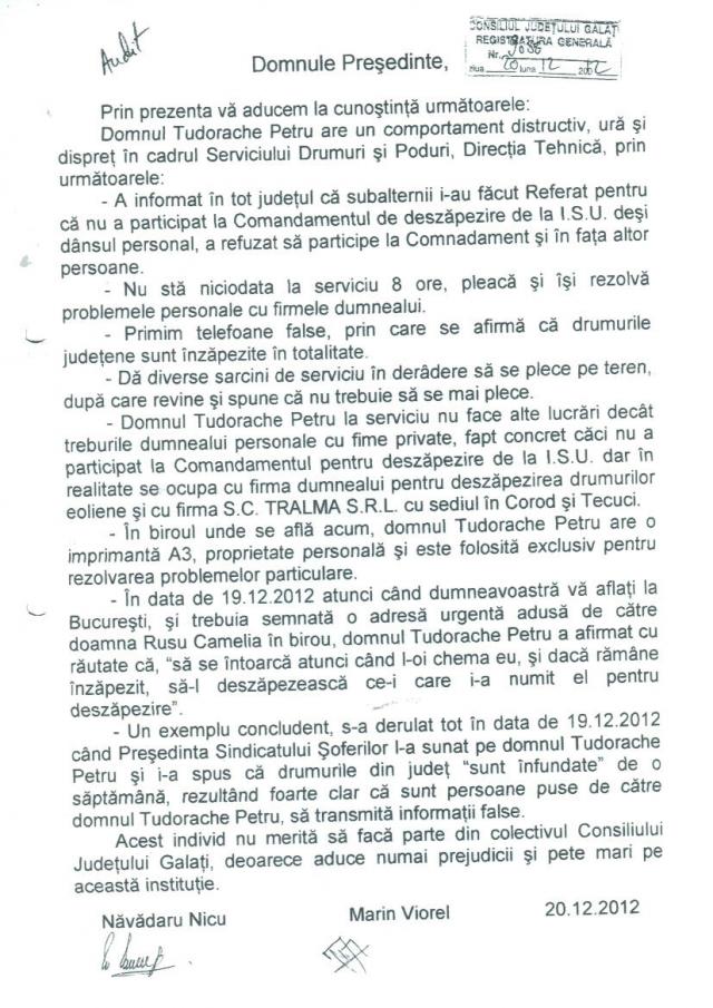 Președintele Bacalbașa și-a creat o rețea de turnători după modelul Securității la Consiliul Județului