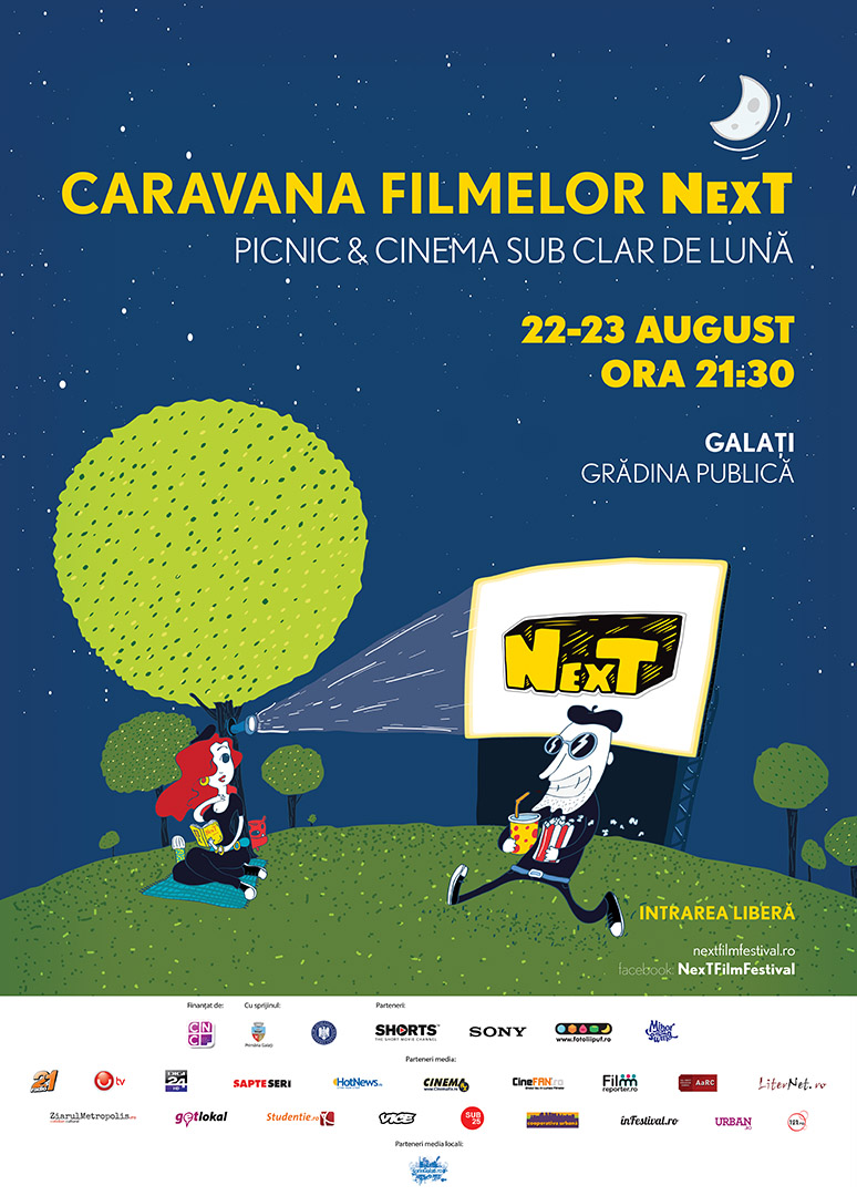 Caravana Filmelor NexT sosește ȋn Galaṭi pentru două seri de picnic ṣi cinema sub clar de lună
